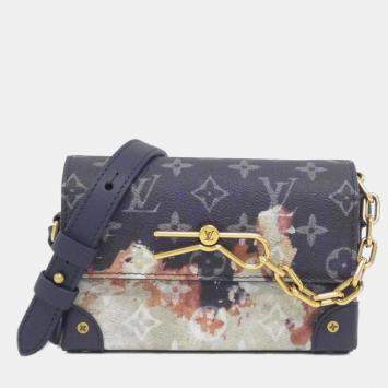 Pre Owned Louis Vuitton Steamer Wearable Wallet Ancre, Blue Monogram Bleach Canvas Shoulder Bag