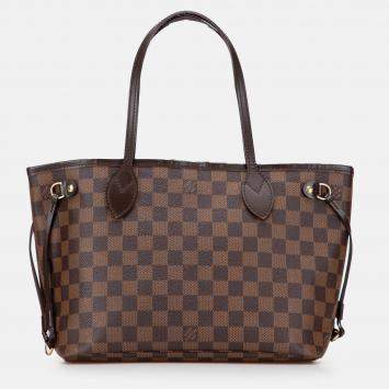 Pre Owned Louis Vuitton Brown Damier Ebene Neverfull PM