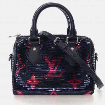 Pre Owned Louis Vuitton Giant Monogram LV Night Sequins Speedy Bandouliere 18