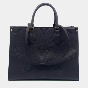 Pre Owned Louis Vuitton Black Leather Empreinte On the Go MM