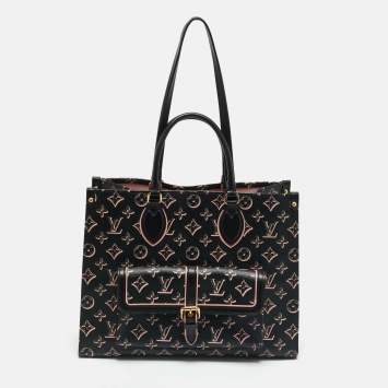 Pre Owned Louis Vuitton Black/Pink Monogram Fall for You Canvas Neo Onthego MM Tote