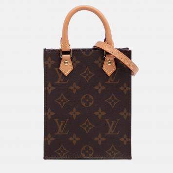 Pre Owned Louis Vuitton Brown Monogram Petit Sac Plat