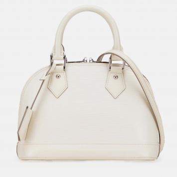 Pre Owned Louis Vuitton White Epi Alma BB Handbag