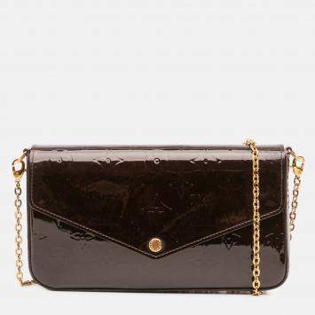 Pre Owned Louis Vuitton Purple Monogram Vernis Pochette Felicie