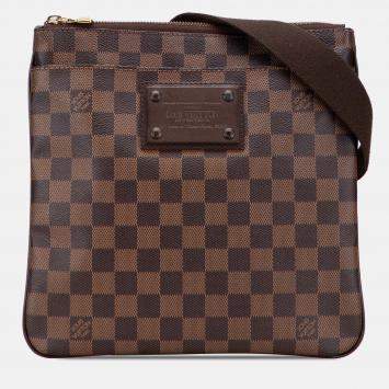 Pre Owned Louis Vuitton Brown Damier Ebene Brooklyn Pochette