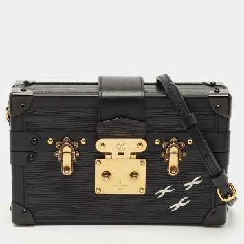 Pre Owned Louis Vuitton Black Epi Leather Petite Malle Bag