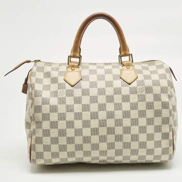 Pre Owned Louis Vuitton Damier Azur Canvas Speedy 30 Bag