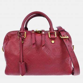 Pre Owned Louis Vuitton Burgundy Monogram Empreinte Speedy 25 2way Handbag