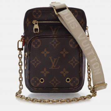Pre Owned Louis Vuitton Brown Monogram Utility Phone Sleeve