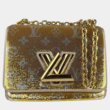 Pre Owned Louis Vuitton Twist PM  Gold Silver Sequin  Shoulder Bag