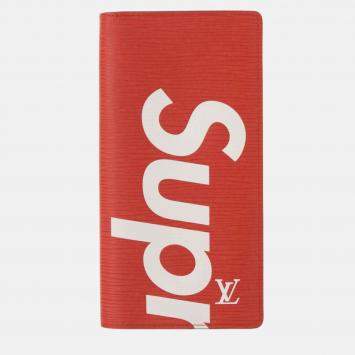 Pre Owned Louis Vuitton Portefeuille Brazza Epi Leather Red Long Wallet