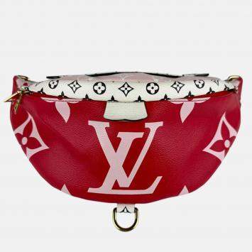 Pre Owned Louis Vuitton Body Bag Waist Giant Monogram Bum Red Pink White Gold