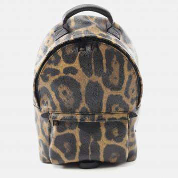 Pre Owned Louis Vuitton Palm Springs Pm Backpack Coated Canvas Leather Brown Black