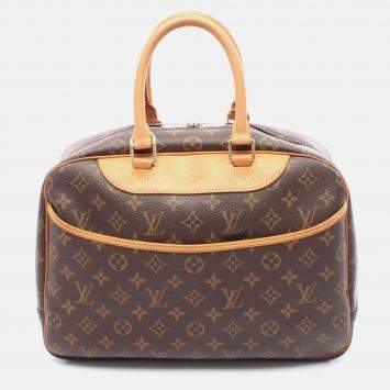 Pre Owned Louis Vuitton Deauville Bowling Vanity Handbag  Monogram Canvas