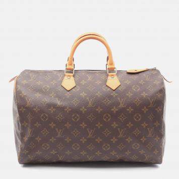 Pre Owned Louis Vuitton Speedy 40 Handbag  Monogram Canvas Leather Brown