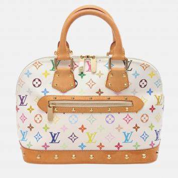 Pre Owned Louis Vuitton Alma Monogram Multicolor Canvas and Leather Top Handle Bag
