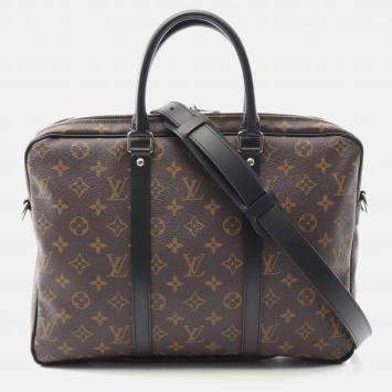 Pre Owned Louis Vuitton PDV PM Business Bag  Monogram Macassar Canvas Brown Bk