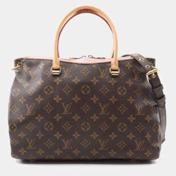 Pre Owned Louis Vuitton Pallas Shoulder Handbag  Monogram Canvas Rose Valerine
