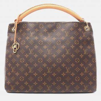 Pre Owned Louis Vuitton Artsy MM Shoulder Bag  Monogram Canvas Leather Brown