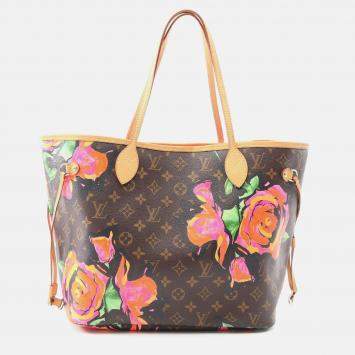 Pre Owned Louis Vuitton Neverfull MM Shoulder Tote Bag Monogram Rose Pink