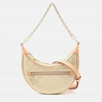 Pre Owned Louis Vuitton Loop Chain Shoulder Bag  Monogram Jacquard Canvas Leather