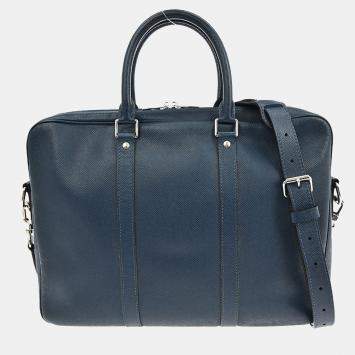 Pre Owned Louis Vuitton Blue Taiga Porte Document Voyage PM Handbag