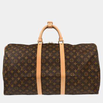 Pre Owned Louis Vuitton Monogram Keepall 55 Travel Duffle Handbag