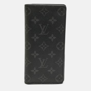 Pre Owned Louis Vuitton Graphite Monogram Canvas Brazza Wallet