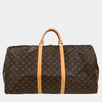 Pre Owned Louis Vuitton Monogram Keepall 60 Duffle Handbag