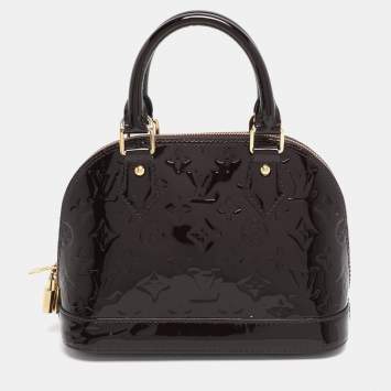 Pre Owned Louis Vuitton Amarante Monogram Vernis Alma BB Bag