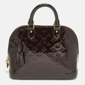Pre Owned Louis Vuitton Amarante Monogram Vernis Alma PM Bag