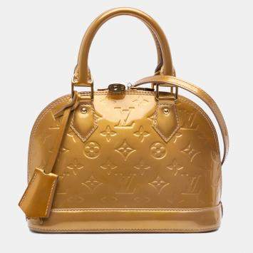 Pre Owned Louis Vuitton Gold Monogram Vernis Alma BB