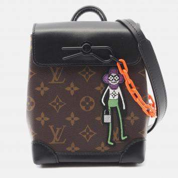 Pre Owned Louis Vuitton Steamer XS LV Friend Brown/Black Monogram Shoulder Bag