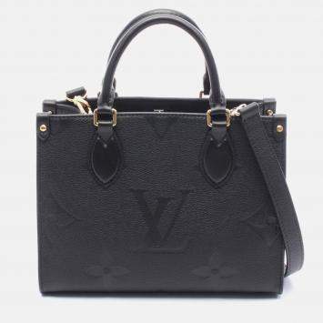 Pre Owned Louis Vuitton Onthego Pm 2Way Shoulder Handbag Monogram Empreinte Leather