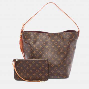 Pre Owned Louis Vuitton All-In Gm Shoulder Bag Canvas Leather Brown