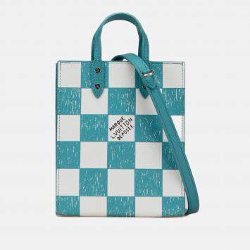 Pre Owned Louis Vuitton Blue Damier Checkerboard Sac Plat XS