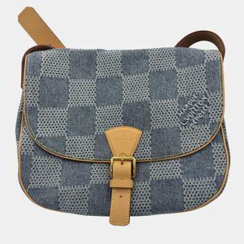 Pre Owned Louis Vuitton Blue Damier Denim Canvas 3D