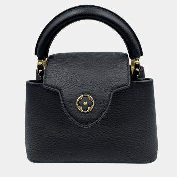 Pre Owned Louis Vuitton Capucines Noir Taurillon Leather Size Mini