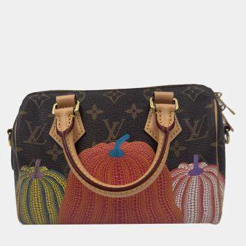 Pre Owned Louis Vuitton x Yayoi Kusama Pumpkin Monogram Speedy Bandouliere 20 Bag 