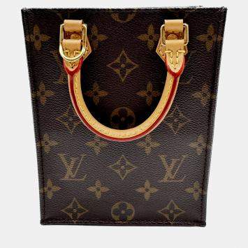 Pre Owned Louis Vuitton Brown Monogram Petit Sac Plat Tote Bag
