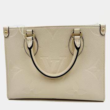 Pre Owned Louis Vuitton Onthego white Monogram Empreinte Leather Size PM