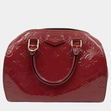 Pre Owned Louis Vuitton LV monogram motana peach red boston top handle