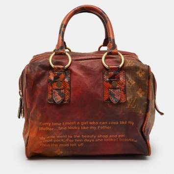 Pre Owned Louis Vuitton Ombre Monogram Canvas and Karung Leather Richard Prince Mancrazy Jokes Bag