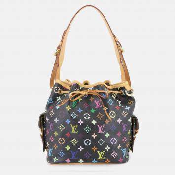 Pre Owned Louis Vuitton Monogram Multicolore Petit Noe Shoulder Bag In Noir