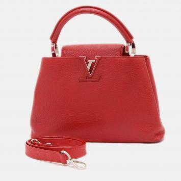 Pre Owned Louis Vuitton Capucines Bb 2-Way Bag Hand/Shoulder Taurillon Leather Ruby