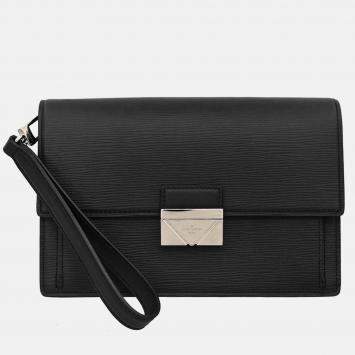 Pre Owned Louis Vuitton Black Epi Pochette Thames Clutch Bag