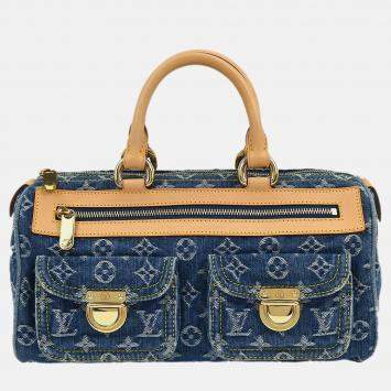 Pre Owned Louis Vuitton Neo Speedy Blue Monogram Denim Handbag