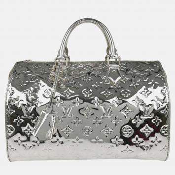 Pre Owned Louis Vuitton Silver Monogram Miroir Speedy 30 Handbag