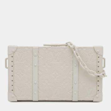 Pre Owned Louis Vuitton Trunk White Monogram Canvas Bag
