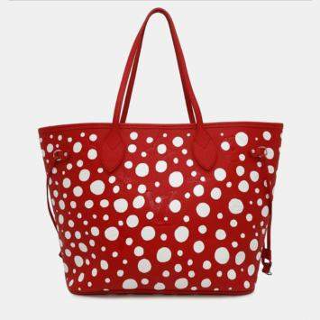 Pre Owned Louis Vuitton Neverfull Red Empriente Leather Shoulder Bag